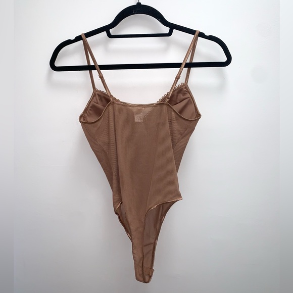 Bozzolo Brown Mesh Bodysuit Size Small - Picture 3 of 4